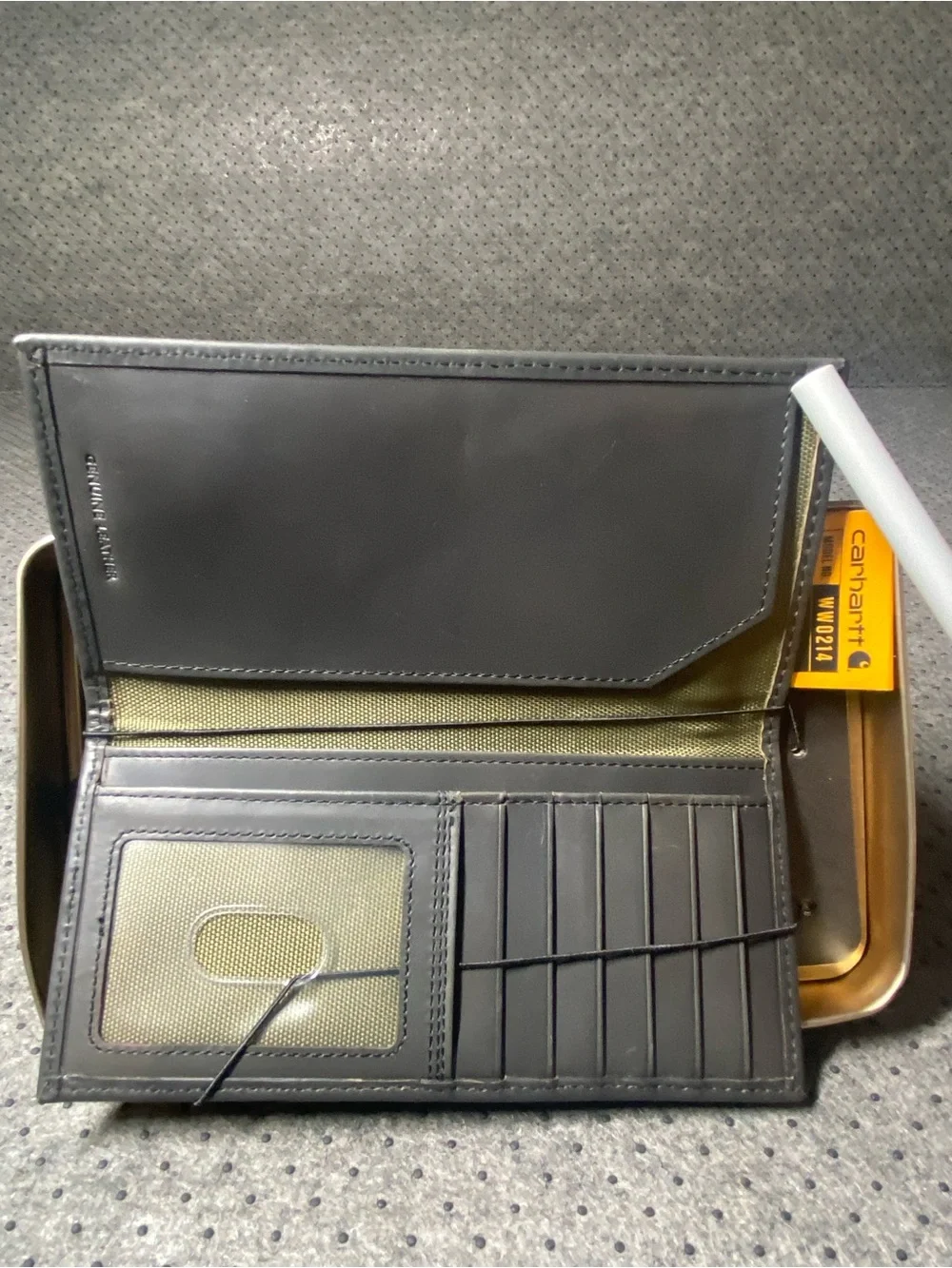 Carhartt Leather Triple-Stitched Rodeo Wallet Black WW0214 6 Card Pocket NWT